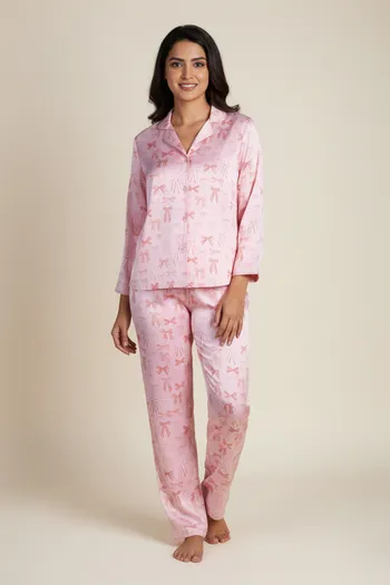 Buy Zivame Satin Pyjama Set - Crystal Rose